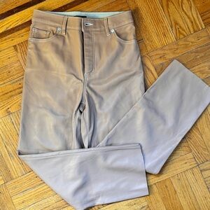 Express Faux Leather High Waisted Crop Pants in Camel Shade Size 4